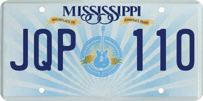 MS license plate JQP110