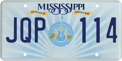 MS license plate JQP114