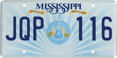 MS license plate JQP116