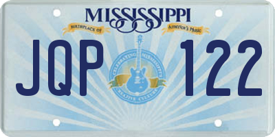 MS license plate JQP122