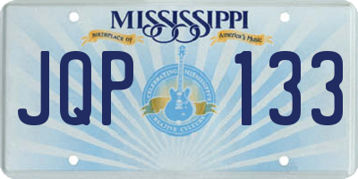MS license plate JQP133
