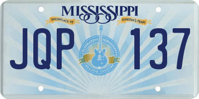 MS license plate JQP137