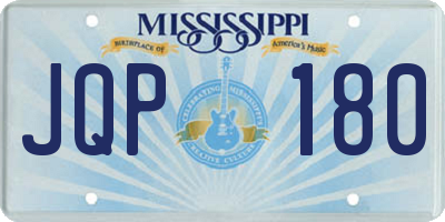 MS license plate JQP180