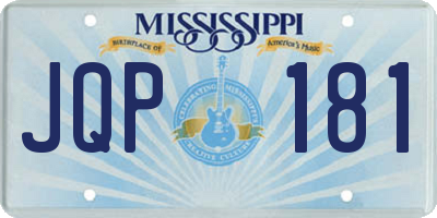 MS license plate JQP181
