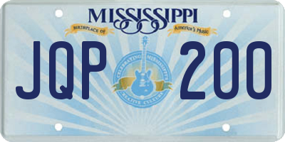 MS license plate JQP200