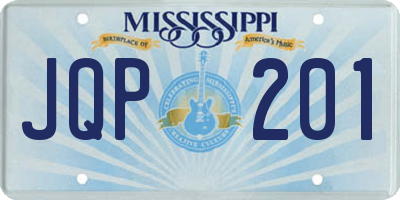 MS license plate JQP201