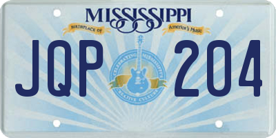 MS license plate JQP204
