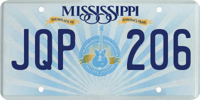 MS license plate JQP206