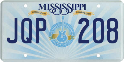 MS license plate JQP208