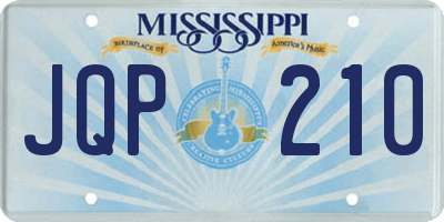 MS license plate JQP210