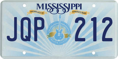 MS license plate JQP212