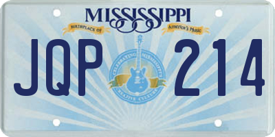 MS license plate JQP214
