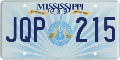MS license plate JQP215