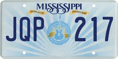MS license plate JQP217