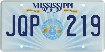 MS license plate JQP219