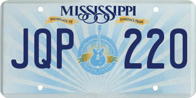 MS license plate JQP220