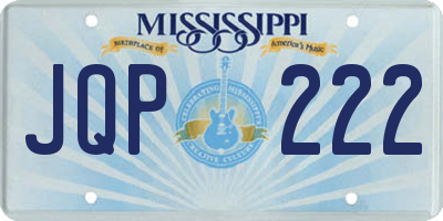 MS license plate JQP222