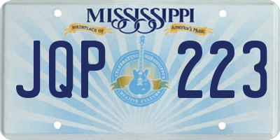 MS license plate JQP223