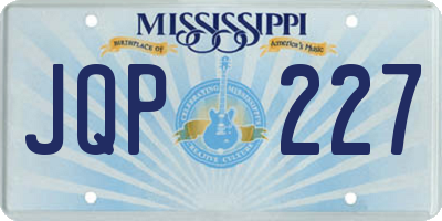MS license plate JQP227
