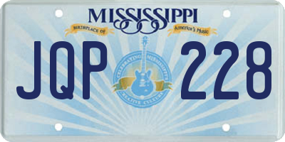 MS license plate JQP228