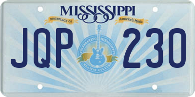 MS license plate JQP230