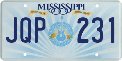 MS license plate JQP231