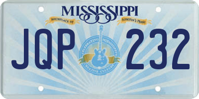 MS license plate JQP232