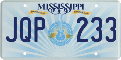 MS license plate JQP233