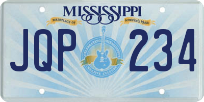 MS license plate JQP234
