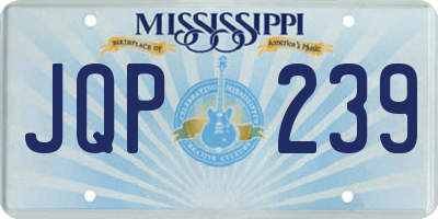 MS license plate JQP239