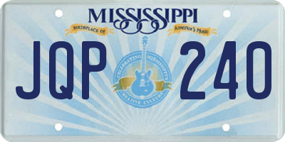 MS license plate JQP240
