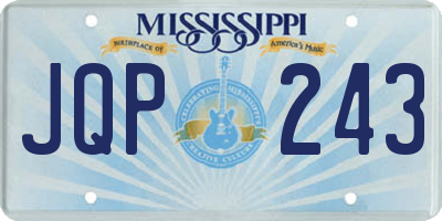MS license plate JQP243