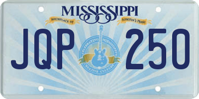 MS license plate JQP250