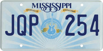 MS license plate JQP254