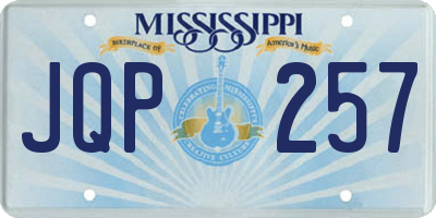 MS license plate JQP257