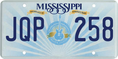 MS license plate JQP258