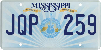 MS license plate JQP259