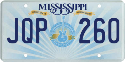MS license plate JQP260