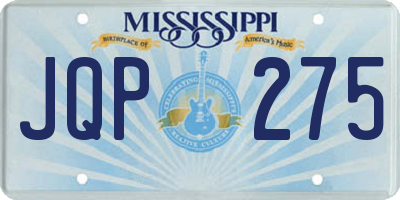 MS license plate JQP275