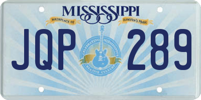 MS license plate JQP289