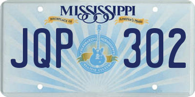 MS license plate JQP302