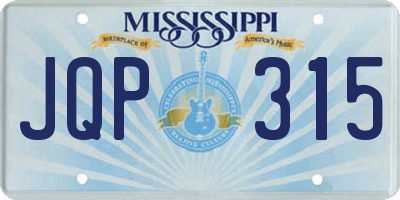 MS license plate JQP315
