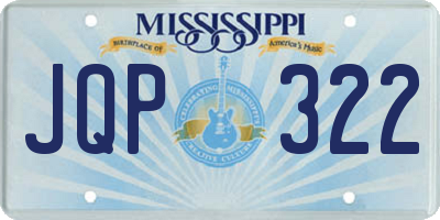 MS license plate JQP322
