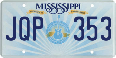 MS license plate JQP353
