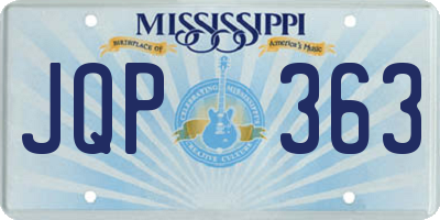 MS license plate JQP363