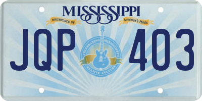 MS license plate JQP403