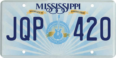 MS license plate JQP420