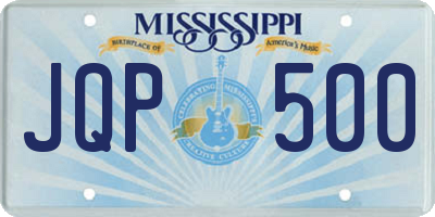 MS license plate JQP500