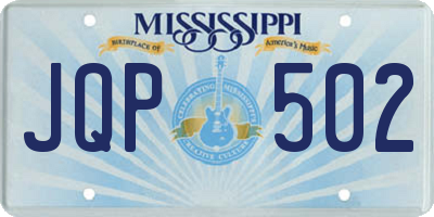 MS license plate JQP502