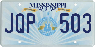 MS license plate JQP503